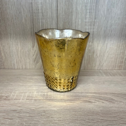 Dotted Mercury Glass Vase Gold Medium - EX HIRE ITEM - The Pretty Prop Shop Parties