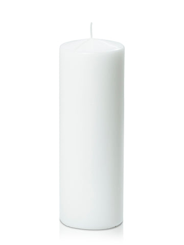 Pillar Candle 7x20cmH - White - The Pretty Prop Shop Parties