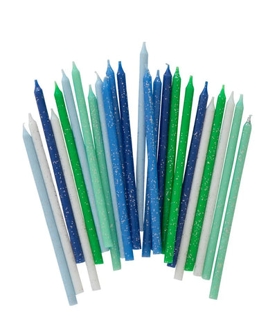 Blue Glitter Birthday Candles - assorted - The Pretty Prop Shop Parties