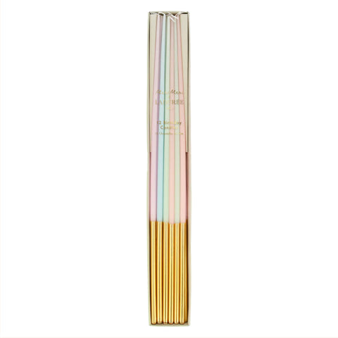 Ladurée Paris Gold Dipped Tall Tapered Candles (x 12) - The Pretty Prop Shop Parties