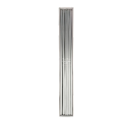 Tall Tapered Candles - Silver - The Pretty Prop Shop Parties