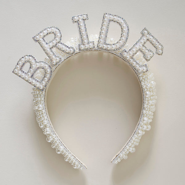 Pearl Embellished Bride Headband - Hen Party Additions - The Pretty Prop Shop Parties