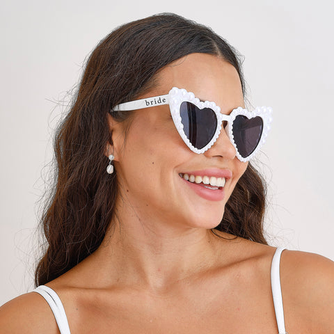 Heart Shaped Bride Sunglasses - Hen Party Additions - The Pretty Prop Shop Parties