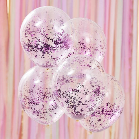 Shredded Confetti Balloons - Lilac - The Pretty Prop Shop Parties
