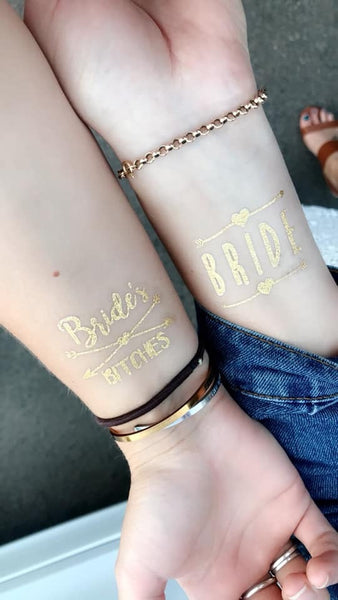 Bride Squad Temporary Tattoo - Gold - The Pretty Prop Shop Parties