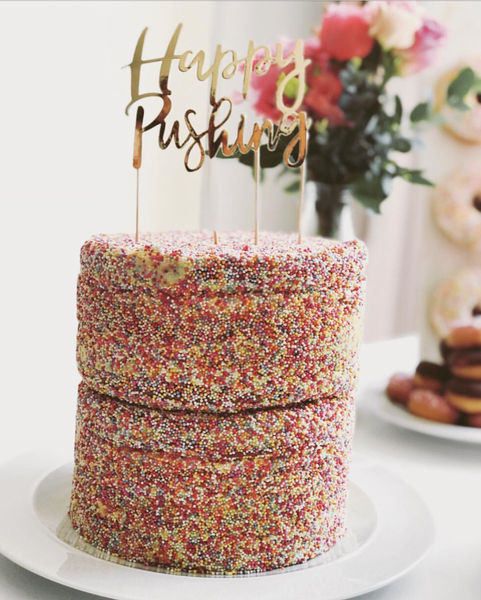 Oh Baby! Happy Pushing Cake Topper - The Pretty Prop Shop Parties