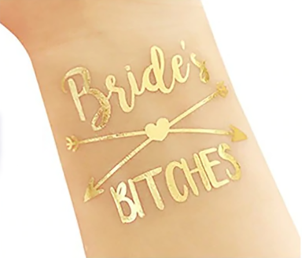 Hen's Party Temporary Tattoo - Gold - The Pretty Prop Shop Parties