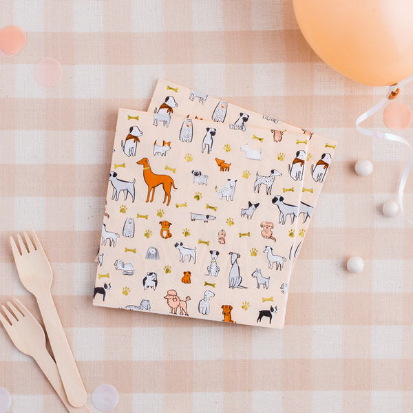 Bow Wow Large Napkins - The Pretty Prop Shop Parties