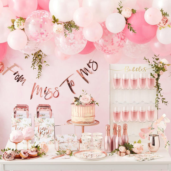 Team Bride Paper Cups - Floral Hen Party - The Pretty Prop Shop Parties