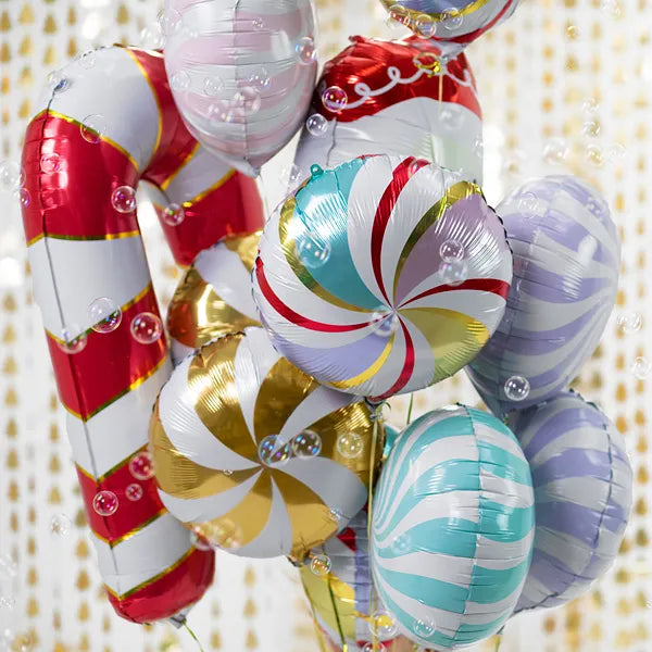 Candy Cane Foil Balloon - The Pretty Prop Shop Parties