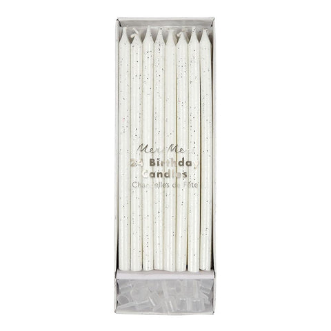 Glitter Birthday Candles - Silver - The Pretty Prop Shop Parties