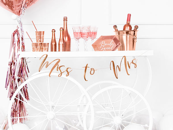 Miss to Mrs Banner Rose Gold - The Pretty Prop Shop Parties