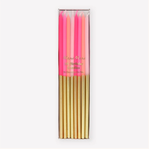 Gold Dipped Pink Mix Candles - The Pretty Prop Shop Parties