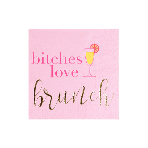 "Bitches Love Brunch" Witty Cocktail Napkins - The Pretty Prop Shop Parties