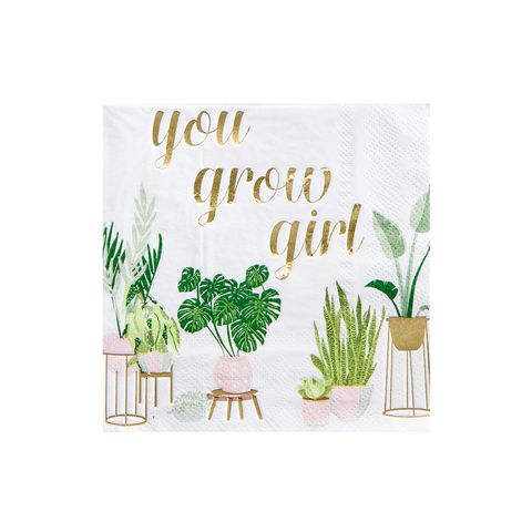 "You Grow Girl" Witty Cocktail Napkins - The Pretty Prop Shop Parties