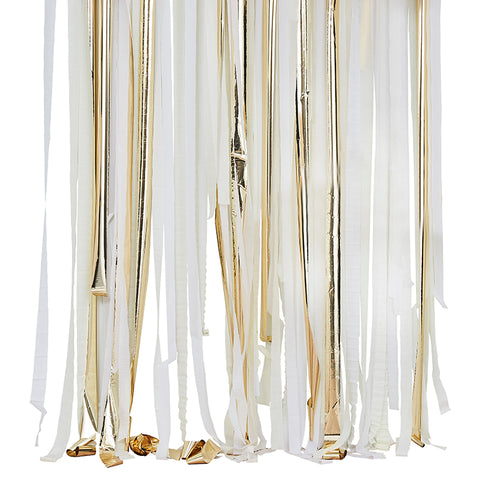 Gold Metallic Party Streamer Backdrop - The Pretty Prop Shop Parties
