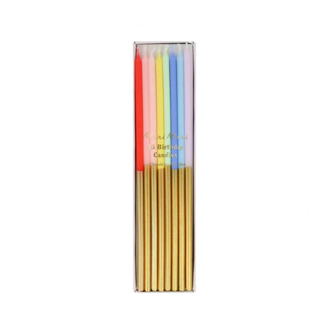 Gold Dipped Rainbow Mix Candles - The Pretty Prop Shop Parties