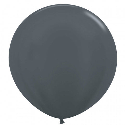 60cm Balloon Metallic Graphite Silver (Single) - The Pretty Prop Shop Parties