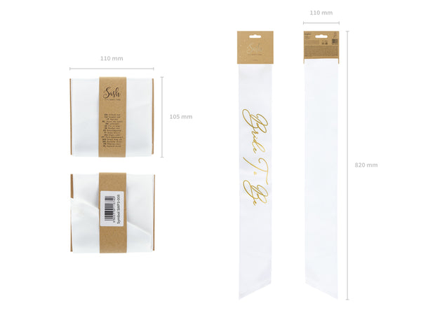 Bride to Be Sash - White & Gold - The Pretty Prop Shop Parties