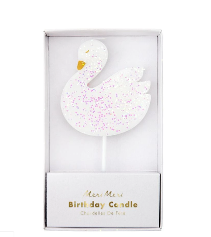 Swan Glitter Candle - The Pretty Prop Shop Parties