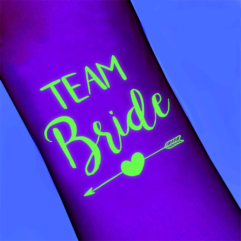 Team Bride Temporary Tattoo - Glow in the Dark - The Pretty Prop Shop Parties