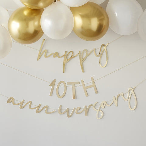 Gold Customisable Anniversary Bunting - The Pretty Prop Shop Parties