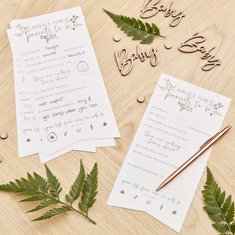 Baby Shower Advice Cards - Botanical Baby - The Pretty Prop Shop Parties