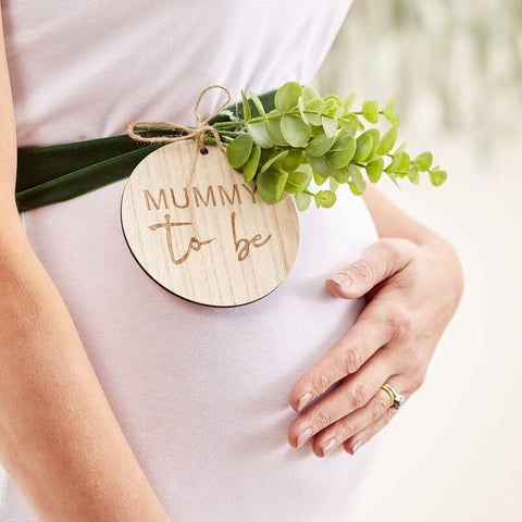Mummy To Be Wooden Sash - Botanical Baby - The Pretty Prop Shop Parties