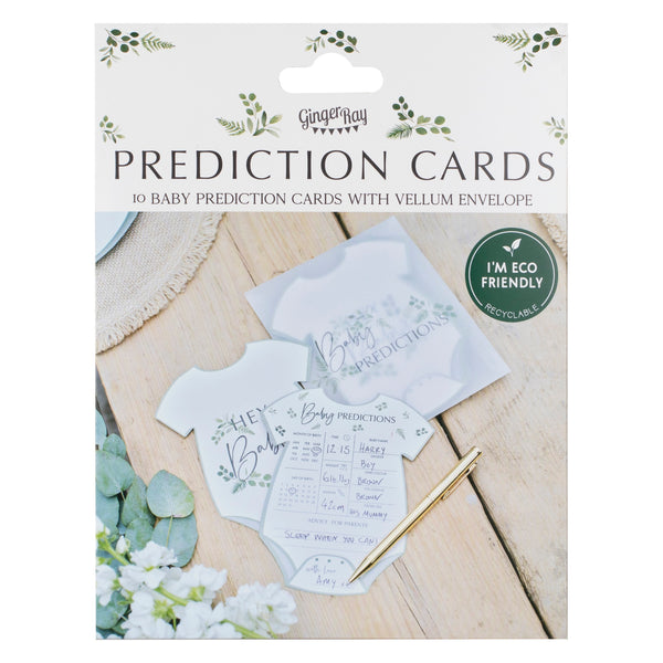 Baby Prediction Cards Baby Shower Game - Botanical Baby - The Pretty Prop Shop Parties