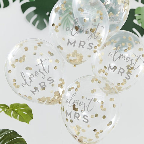 Almost Mrs Printed Confetti Balloons - Botanical Hen - The Pretty Prop Shop Parties