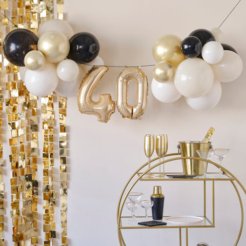 40th Birthday Milestone Balloon Bunting Decoration - The Pretty Prop Shop Parties