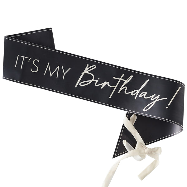 Black and Nude It's My Birthday Sash - The Pretty Prop Shop Parties
