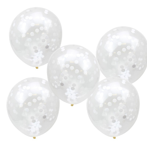 Confetti Balloons - White - The Pretty Prop Shop Parties