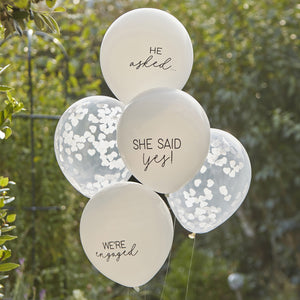 She Said Yes Confetti Engagement Balloon Bundle - The Pretty Prop Shop Parties