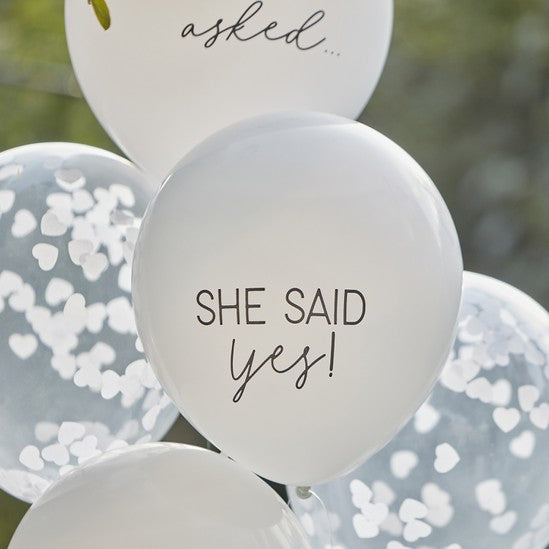 She Said Yes Confetti Engagement Balloon Bundle - The Pretty Prop Shop Parties