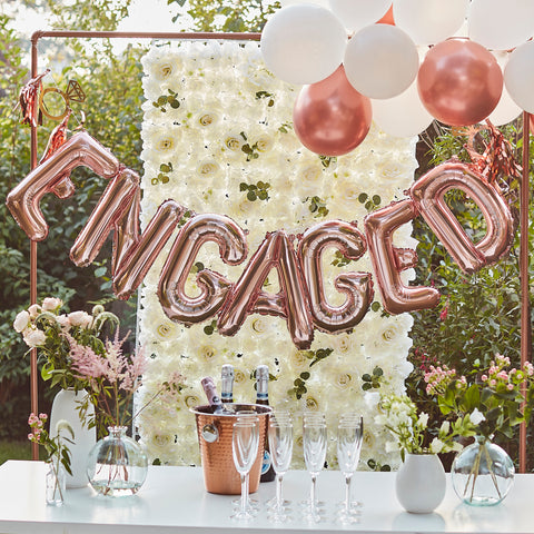 Engaged Balloon Bunting - Rose Gold - The Pretty Prop Shop Parties