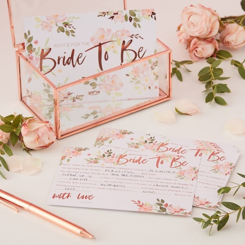 Bride To Be Advice Cards - Floral Hen Party - The Pretty Prop Shop Parties