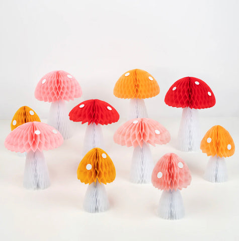 Toadstool Honeycomb Decorations - The Pretty Prop Shop Parties