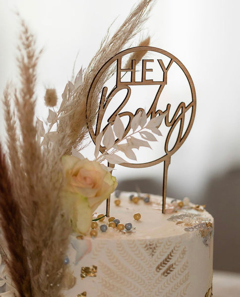 Hey Baby Cake Topper - Botanical Baby - The Pretty Prop Shop Parties