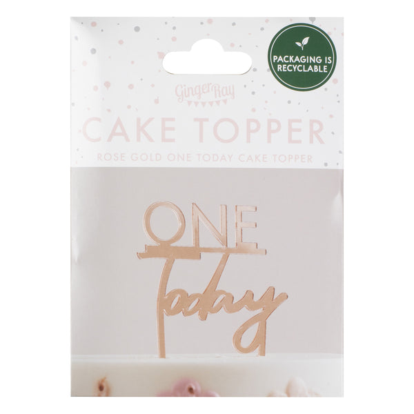 One Today 1st Birthday Cake Topper - Rose Gold - The Pretty Prop Shop Parties