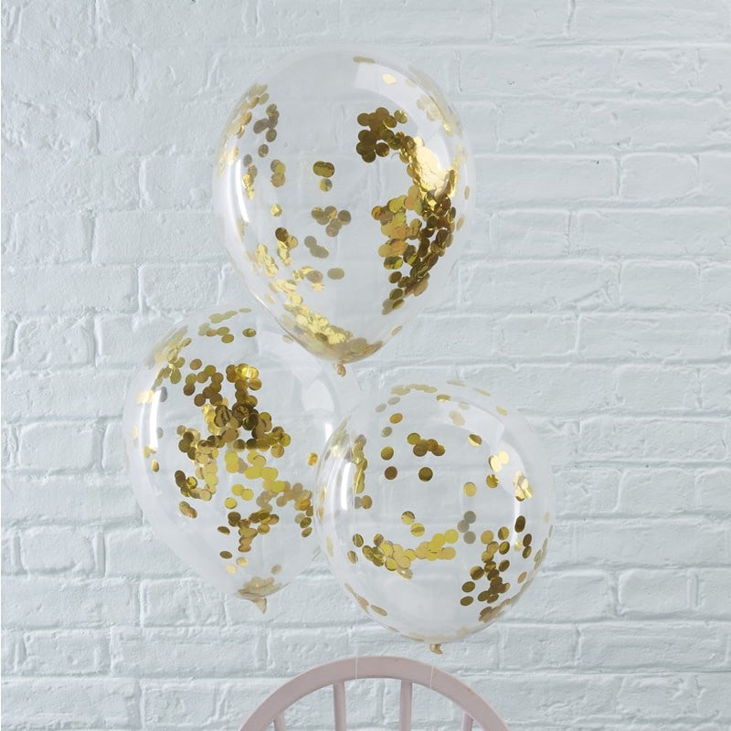 Confetti Balloons - Gold - The Pretty Prop Shop Parties