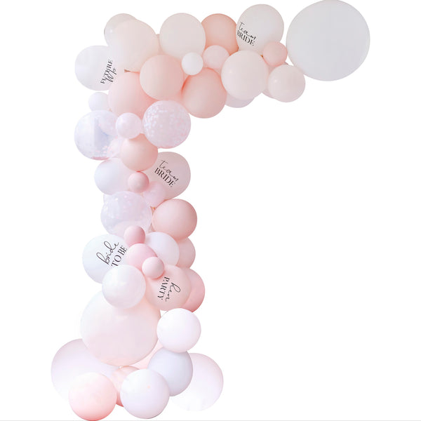 White, Pink and Confetti Hen Party Balloon Arch Kit - Future Mrs - The Pretty Prop Shop Parties