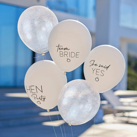 Silver, White and Nude Hen Party Balloons - Hen Weekend - The Pretty Prop Shop Parties