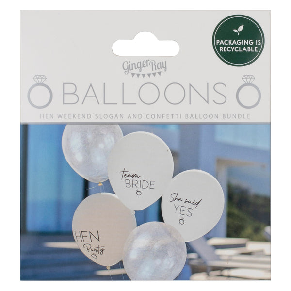 Silver, White and Nude Hen Party Balloons - Hen Weekend - The Pretty Prop Shop Parties