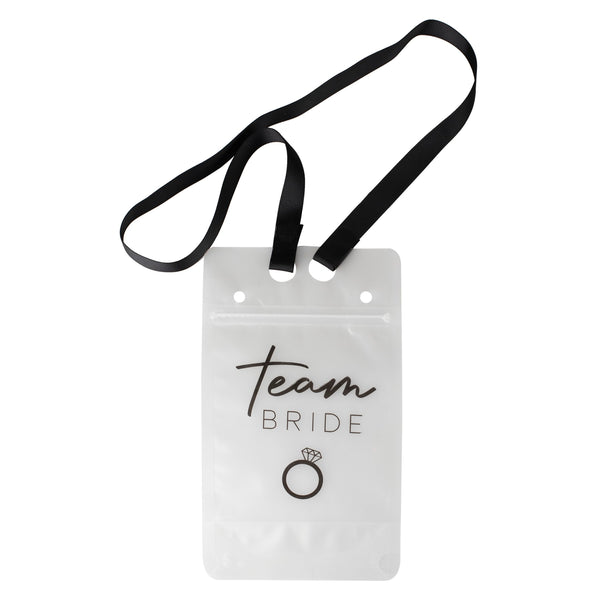 Team Bride Hen Party Drink Pouch with Straw and Lanyard set/6 - The Pretty Prop Shop Parties