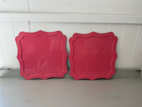 Scalloped Tray Pink - EX HIRE ITEMS - The Pretty Prop Shop Parties