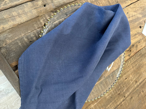Stonewash Linen Napkin - Faded Navy - EX HIRE STOCK