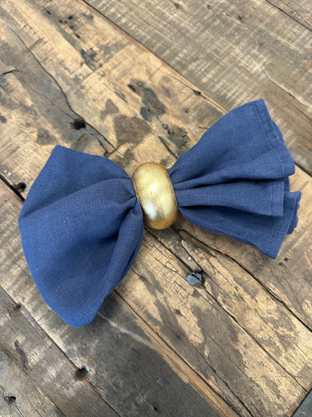 Stonewash Linen Napkin - Faded Navy - EX HIRE STOCK