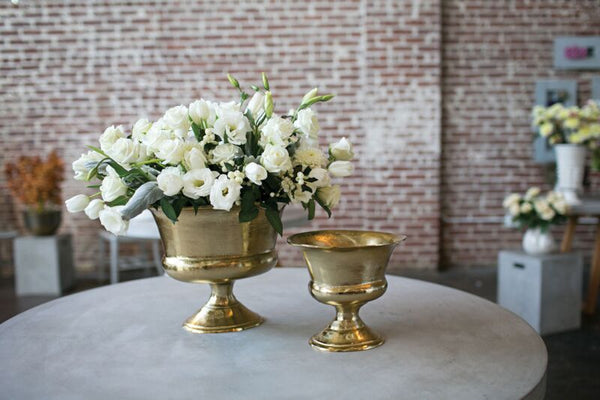 Blake Gold Metal Vase - EX HIRE ITEM