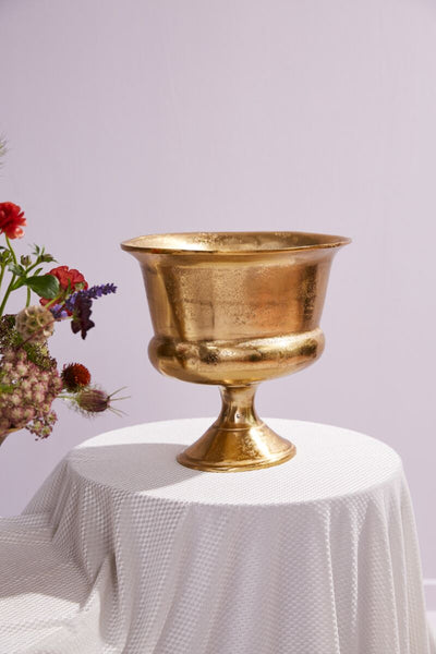 Blake Gold Metal Vase - EX HIRE ITEM